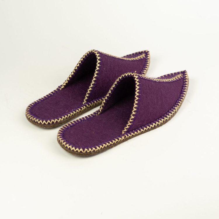 Женские тапочки 85-018-15 фиолетовый войлок