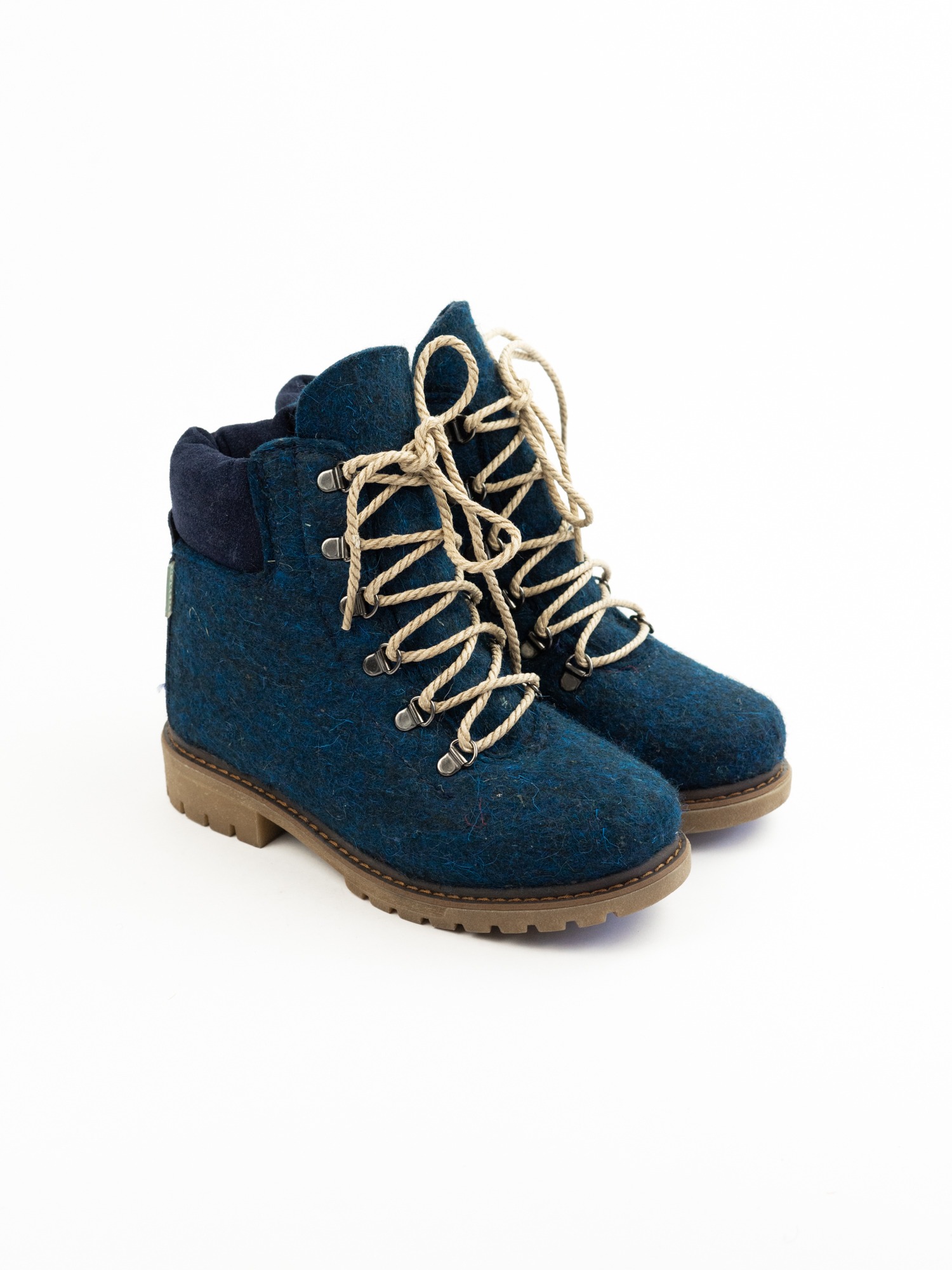 Женские ботинки 83-004-13 Т.синий войлок + велюр