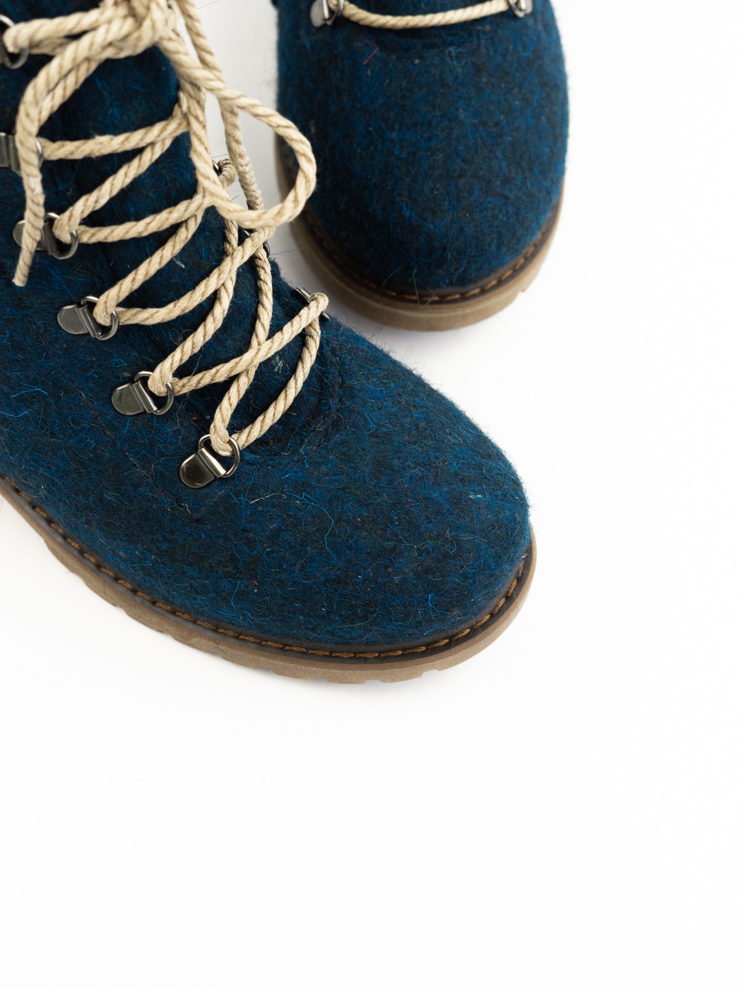 Женские ботинки 83-004-13 Т.синий войлок + велюр 2