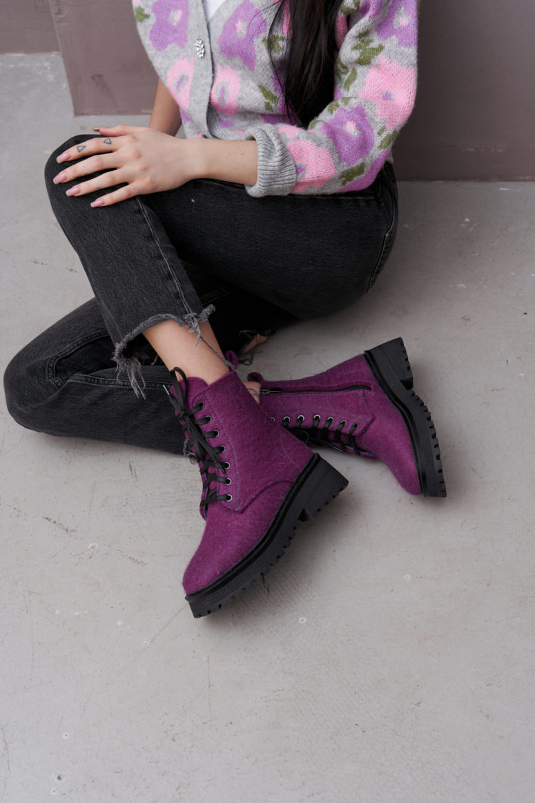 Женские ботинки 83-091-15 Фиолетовый Войлок 3