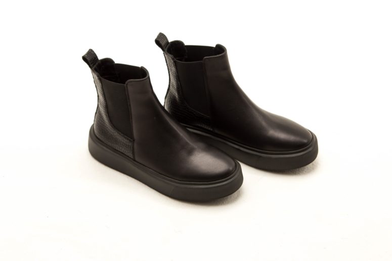 Женские ботинки 83-072-01В черный нат.кожа ворсин