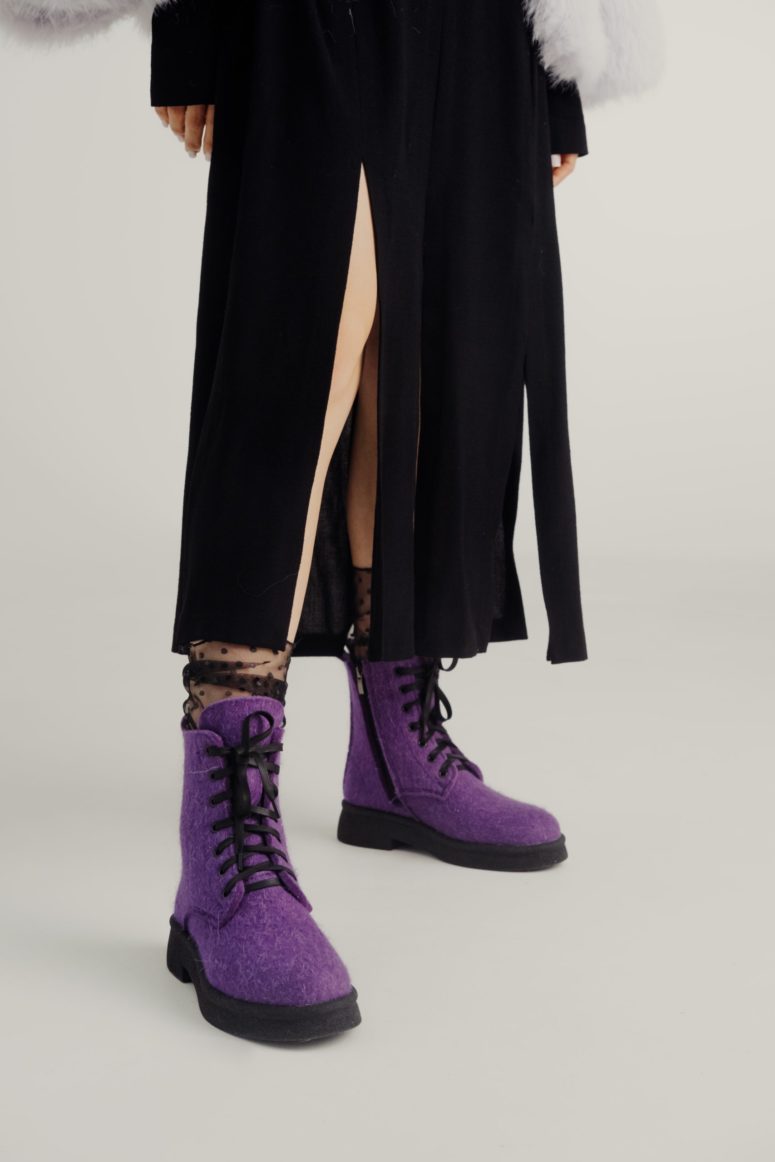 Женские ботинки 83-191-15  Фиолетовый Войлок 4